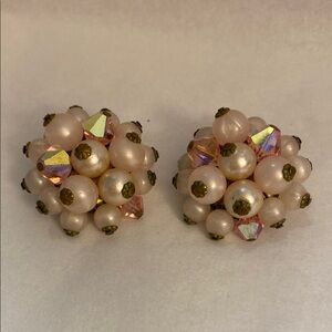 Elegant Pearl Cluster 1960’s Earrings